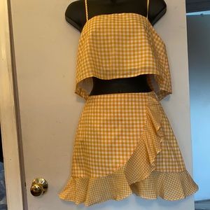 Lovers & friends two piece orange gingham